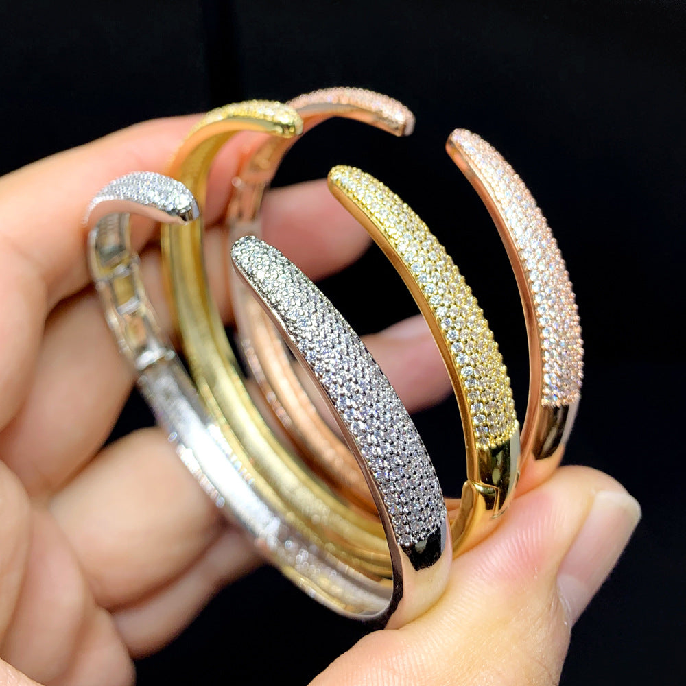 Eingelegter Zirkon im europäischen und amerikanischen Hip-Hop-Stil-Armband