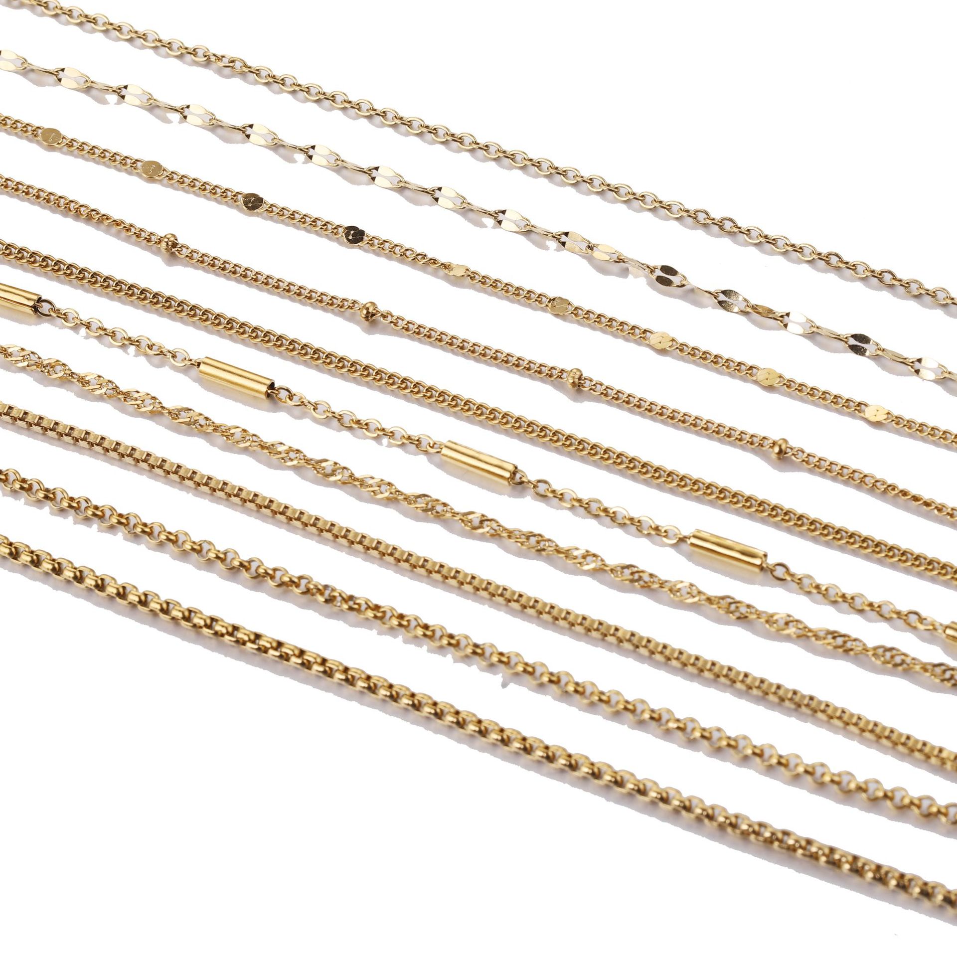 Stainless Steel Water Ripple Chain With Chain Collarbone Chain