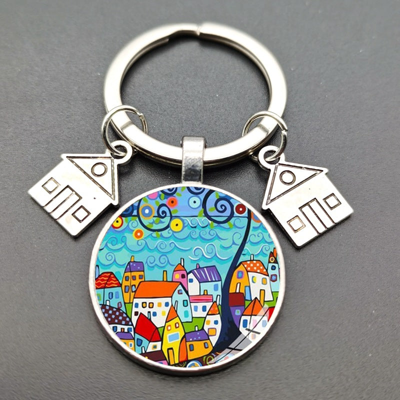Llavero Colgante de Cristal con Letras Creativas