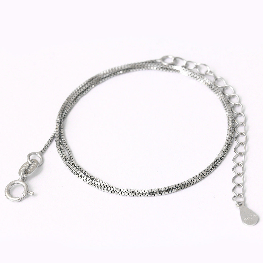 Ladies 925 Sterling Silver Necklace Sapphire Pendant
