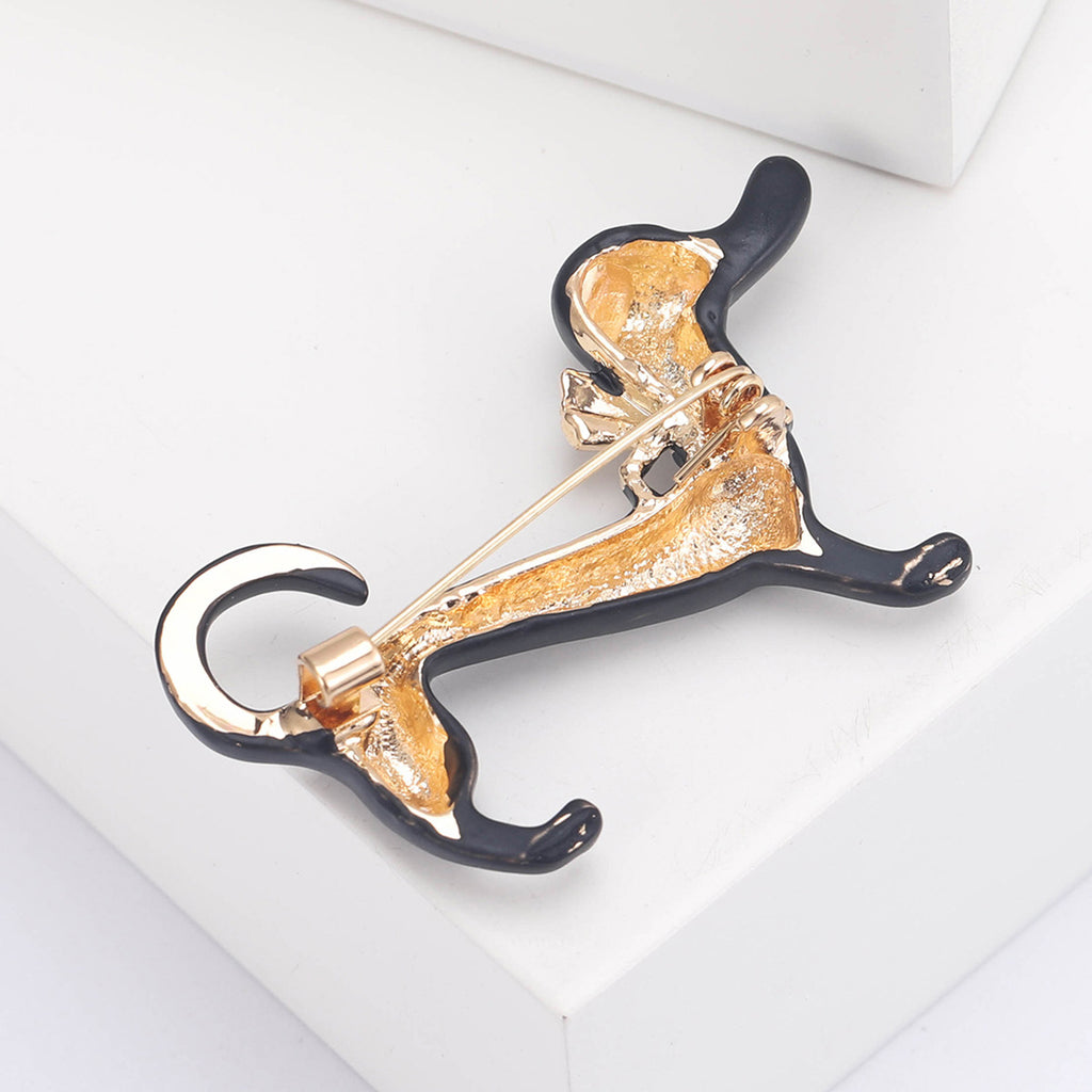 Niedliche tropfende Ölwursthund-Tiermotiv-Anstecknadel im einfachen Stil, Brosche, Ornament