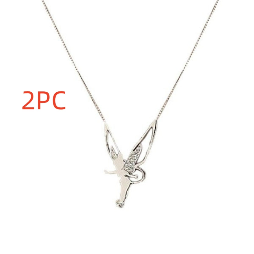 Diamond Angel Wings Necklace Charm Fashion Jewelry