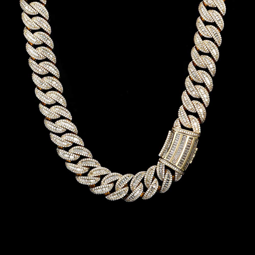 Hip Hop 15mm20mm Halskette Miami Schnalle Kubanische Kette Echt Vergoldet Armband
