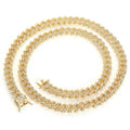 9mm Single Row Zircon Cuban Necklace