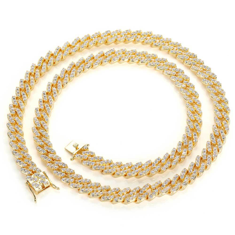 9mm Single Row Zircon Cuban Necklace