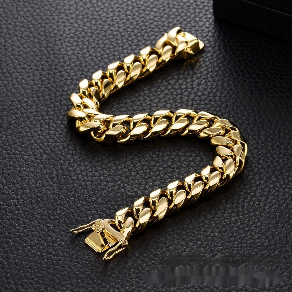 Brazalete de acero de titanio con hebilla de cabeza de dragón, adorno de acero inoxidable