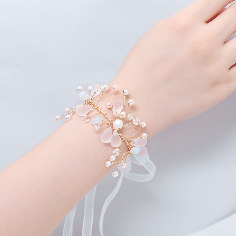 Super Feen Schwestern Kinder Hand Blume Schöne Braut Hochzeit Koreanischer Stil Sen Armband