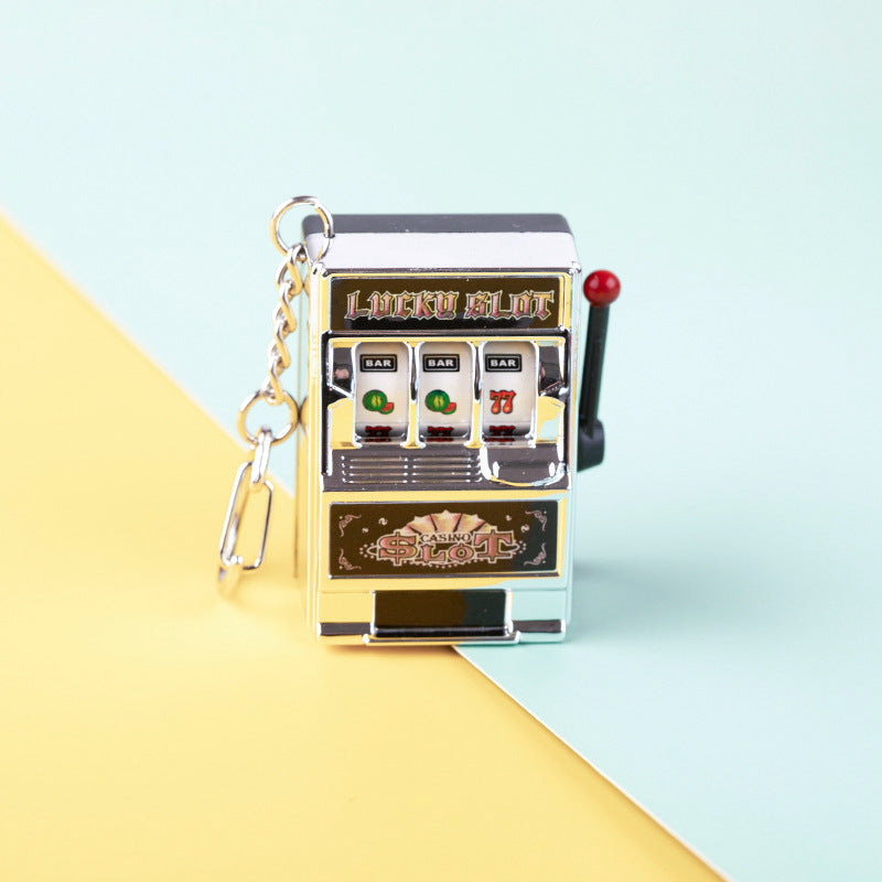 Mini Fruit Digital Lottery Novelty Palm Slot Machine Keychain