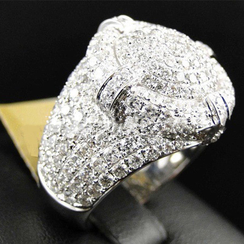 Anillo de piedras preciosas Anillo completo de diamantes para hombre