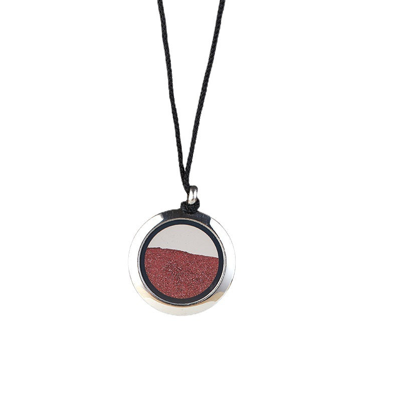 Zinnober Rohstein Purpur Gold Sand Pulver Glückstasche Halskette Anhänger