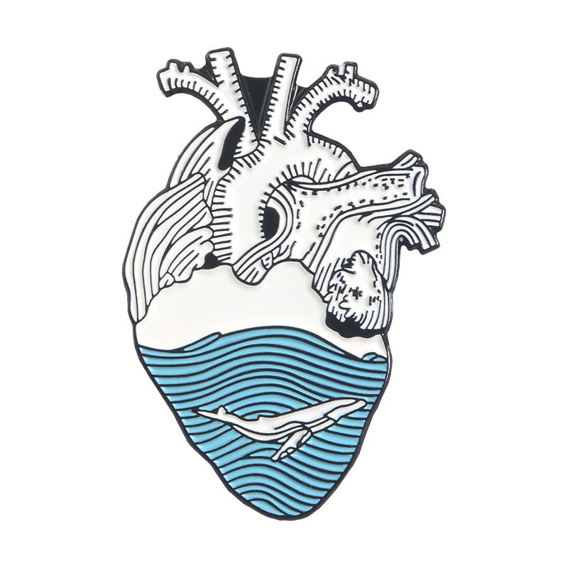 Broche de aleación creativa de la serie Corazón de dibujos animados