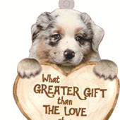 Llavero acrílico con diseño de perro enamorado
