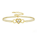 Damen Sterling Silber doppelreihiges Armband