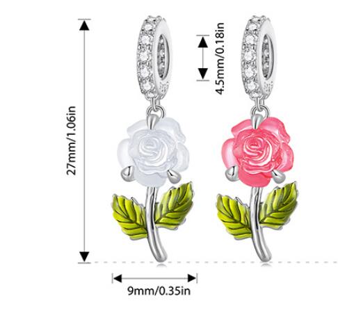 Rose S925 Silber Anhänger Kreativer UV-Farbwechsel