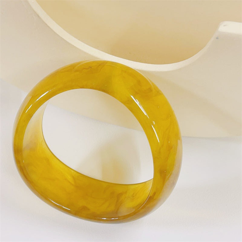 Macaron Colored Resin Shaped Geometric Bracelet