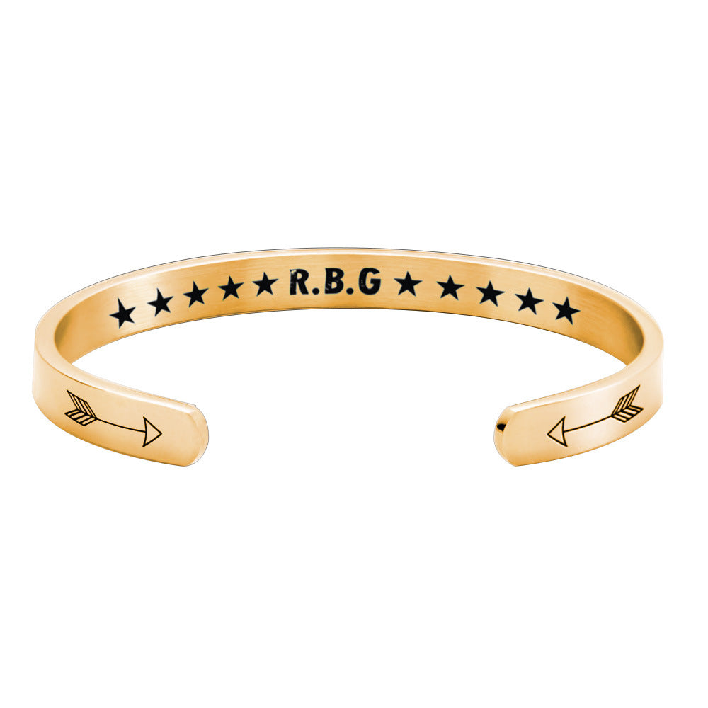 Edelstahl C-förmiges Justiz RBG Ginsburg Armband