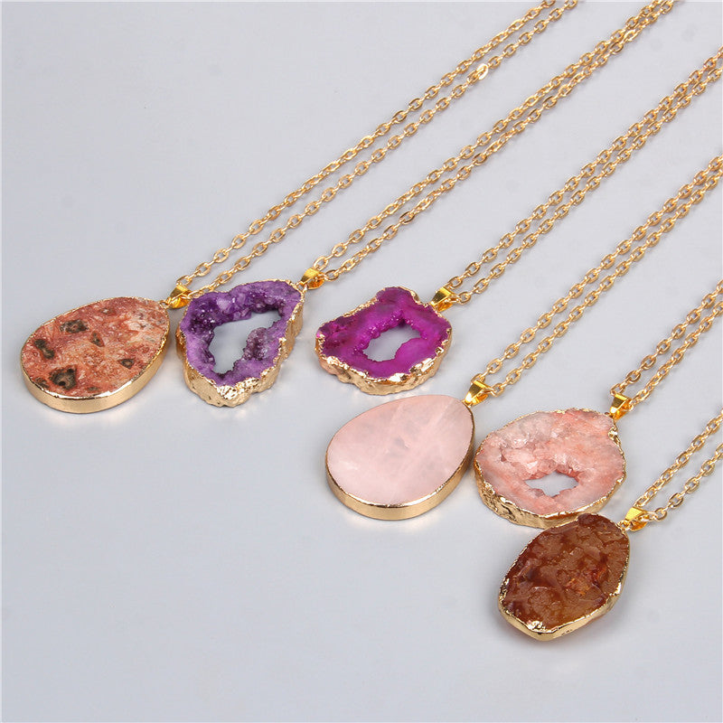 Mode Neues Produkt Temperament Natürliche Amethyst-Cluster-Halskette