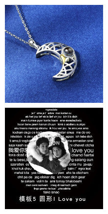 Couple Projection Necklace Sun Moon Customization