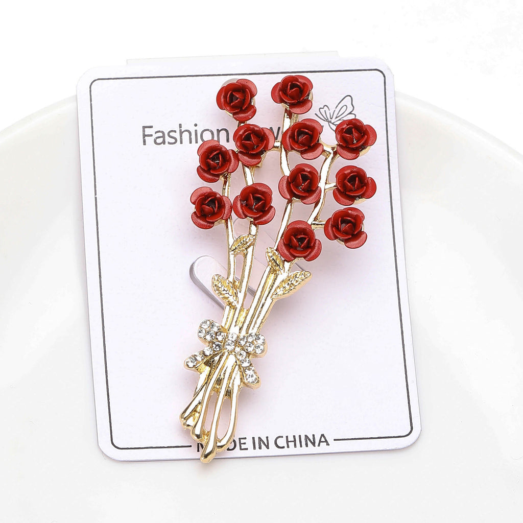 Broschen mit Emaille-Ölflecken-Glasur und Blumen der Hochzeitskollektion