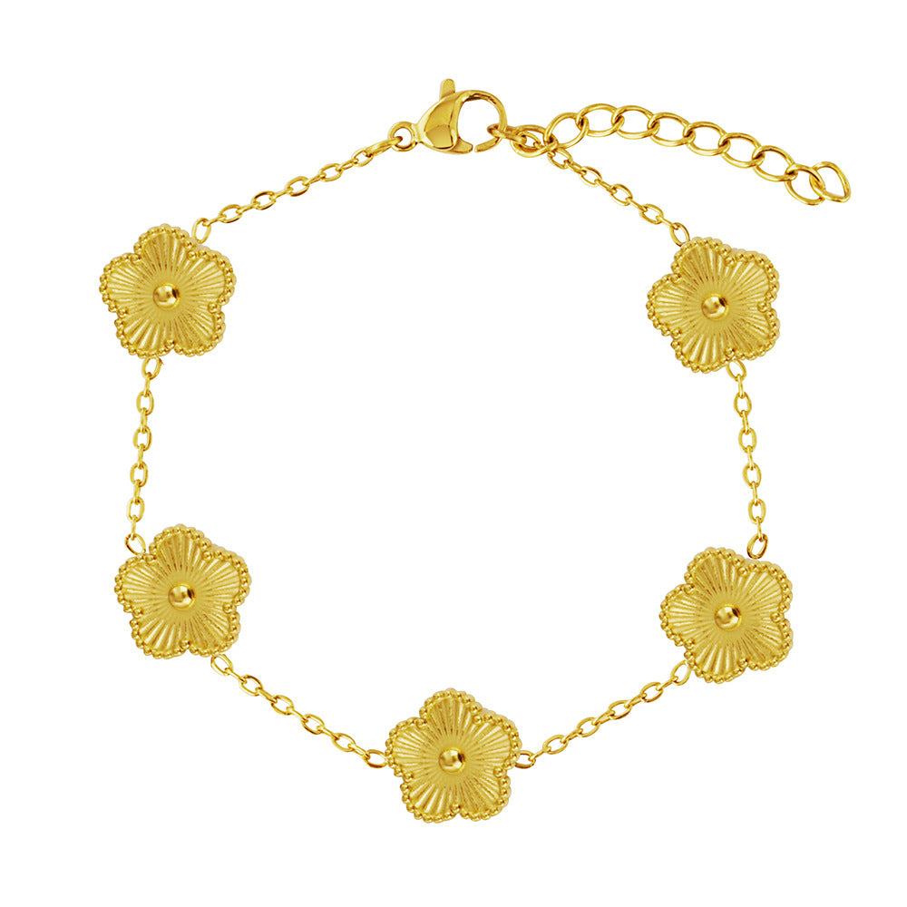Edelstahl Glück Efeu Influencer Temperament Wild Blumig Armband