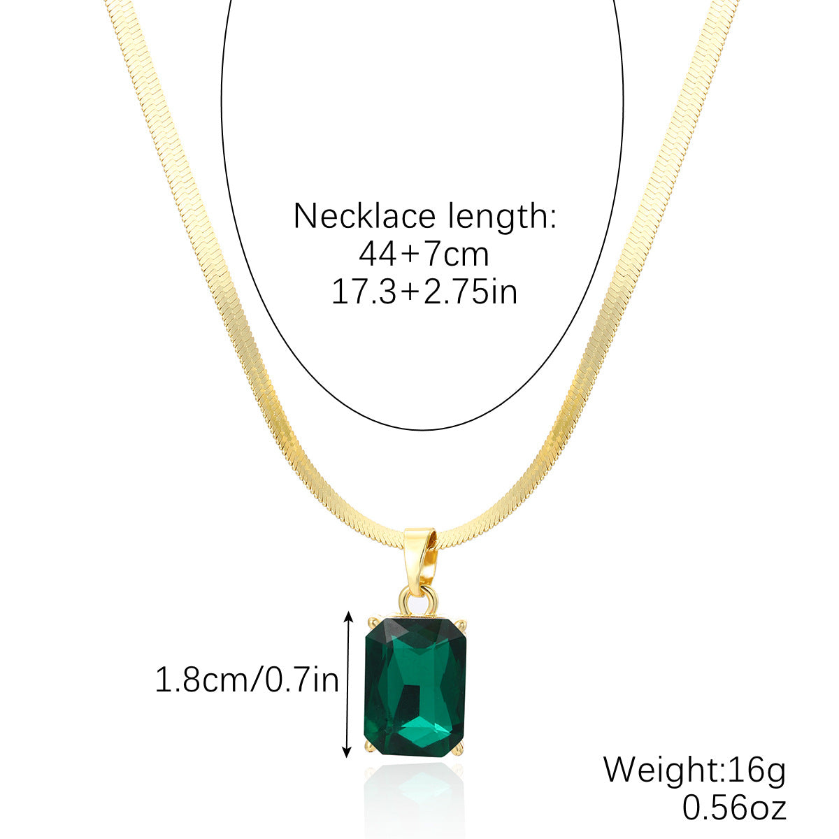 Women's Fashion Simple Color Crystal Pendant Love Necklace