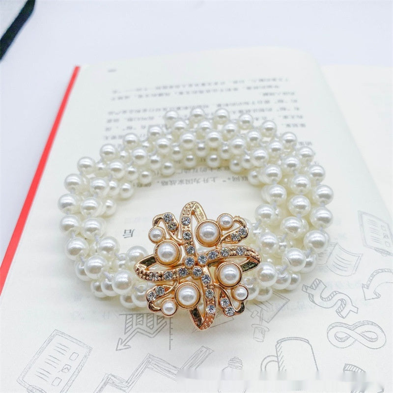 Joyería de moda para mujer, cadena de cintura con perlas blancas