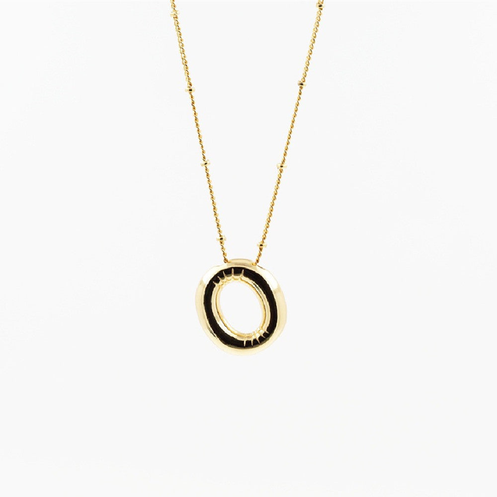 Glossy Letters Copper Pendant Necklace