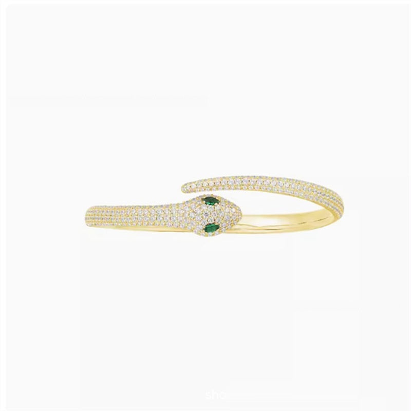 Golden Silver Snake Female Open-ended Bracelet