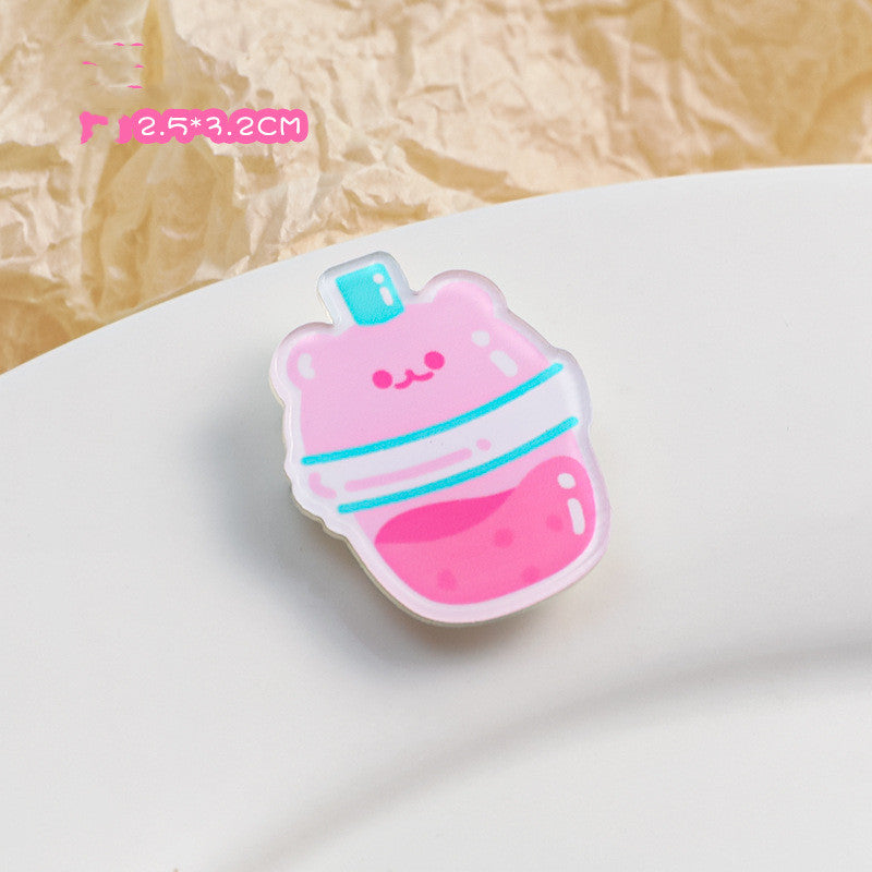 Cartoon Acryl Brosche Süße Dekorative Accessoires