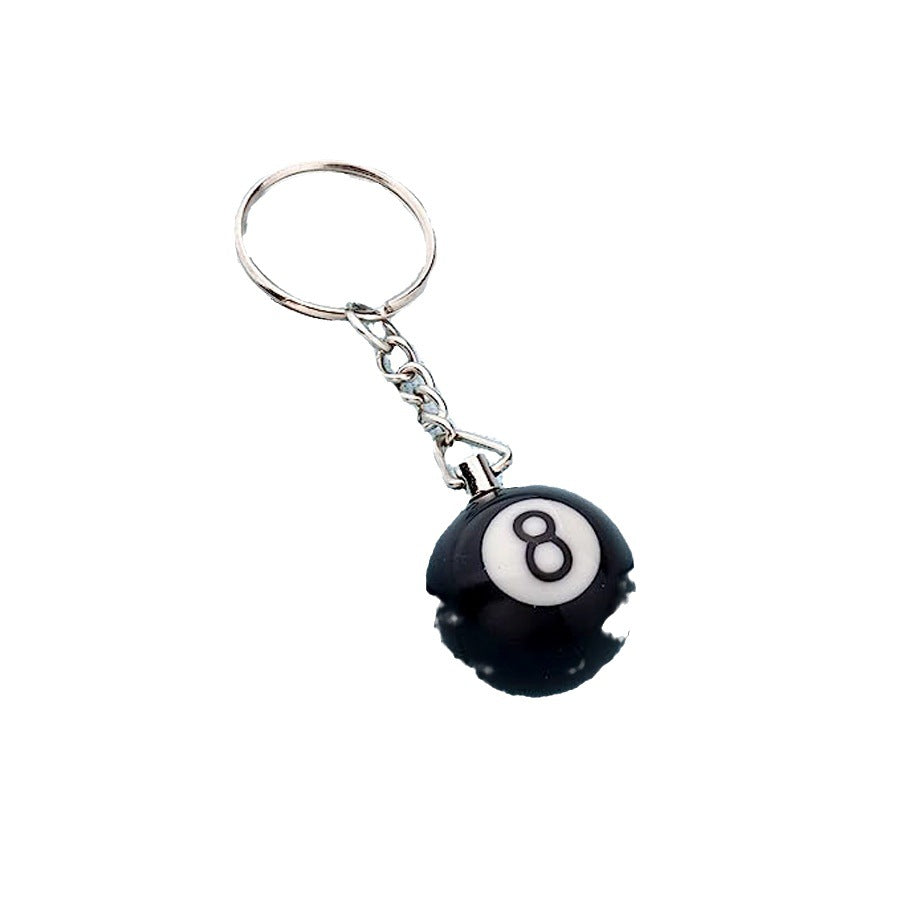 Llavero de billar negro puro n.º 8