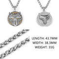Wikinger Goldener Wolfskopf Aoding Rune Titan-Stahl-Anhänger für Herren