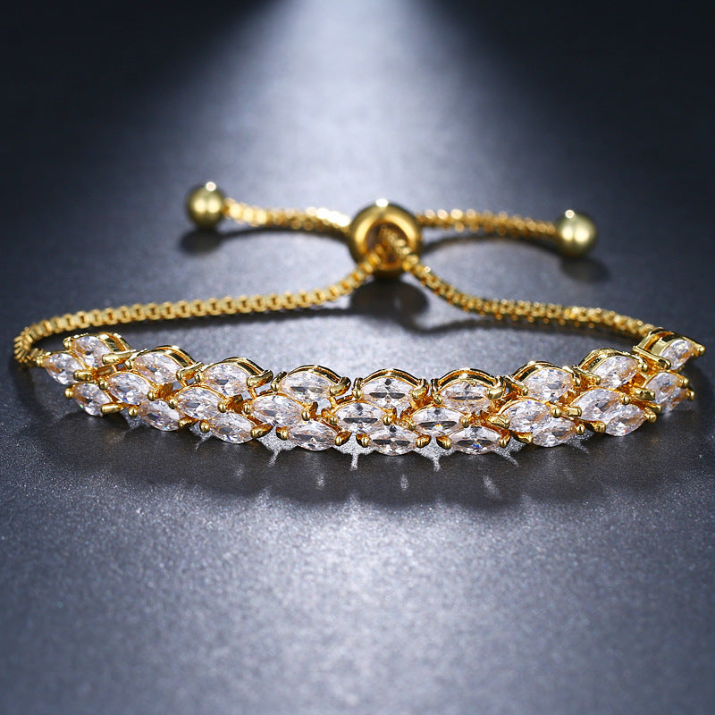 Pulsera de circonita ojo de caballo de moda