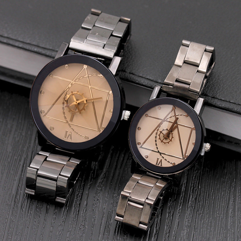Fashion Gear Kompass Plattenspieler Stahl Uhr Herren Und Damen Paar Uhren