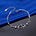 Weißes Kupfer versilbertes herzförmiges Armband Herz an Herz Diamant