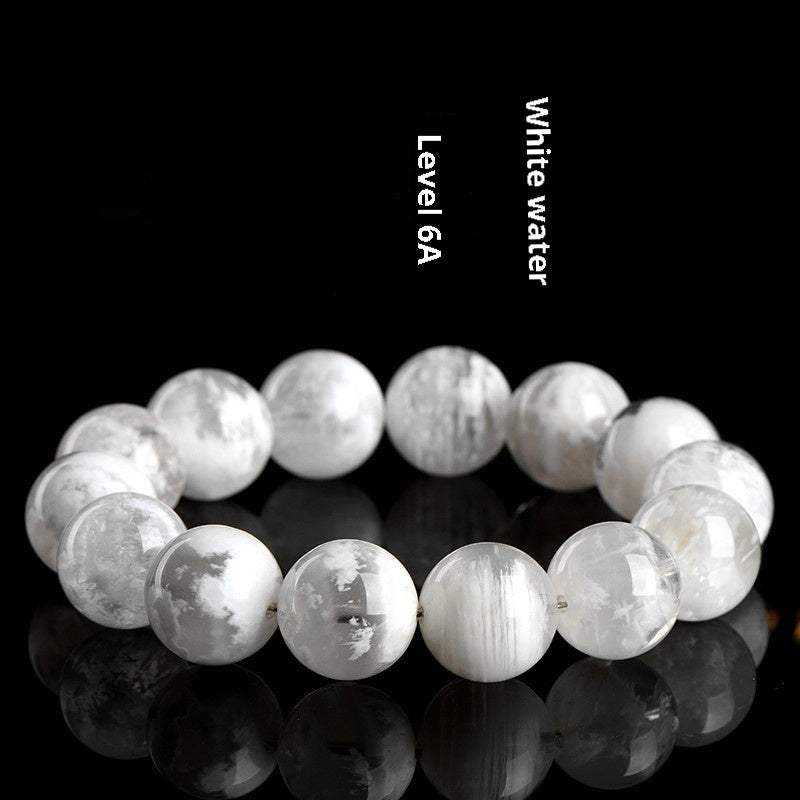 Natural Snowflake Ghost Round Beads Bracelet