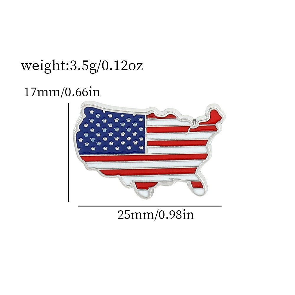 Serie Bandera Estadounidense, Insignia de Oro con la Letra M, Broche de Aleación para el Día de la Independencia