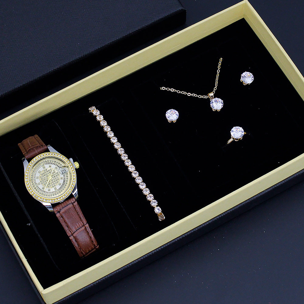 Neue Damenuhr Gut aussehendes grenzüberschreitendes Valentinstags-Uhrenschmuck-Set mit Dekoration