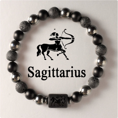 Twelve Constellation Couple Bracelet Tigereye Handmade Bracelet Shooter