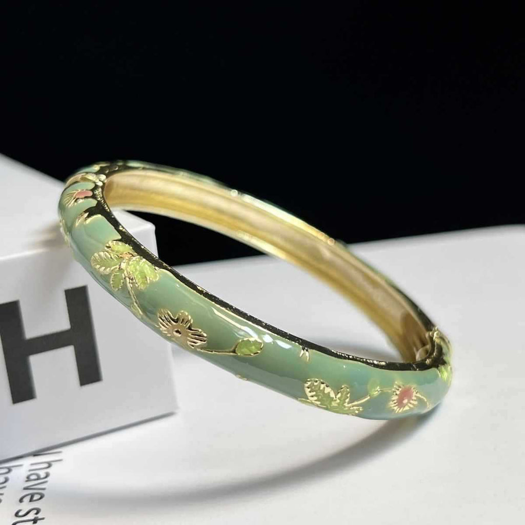 Museum Emaille Feines Blumenarmband