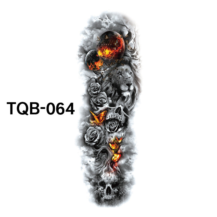 Pegatina de tatuaje impermeable de brazo completo