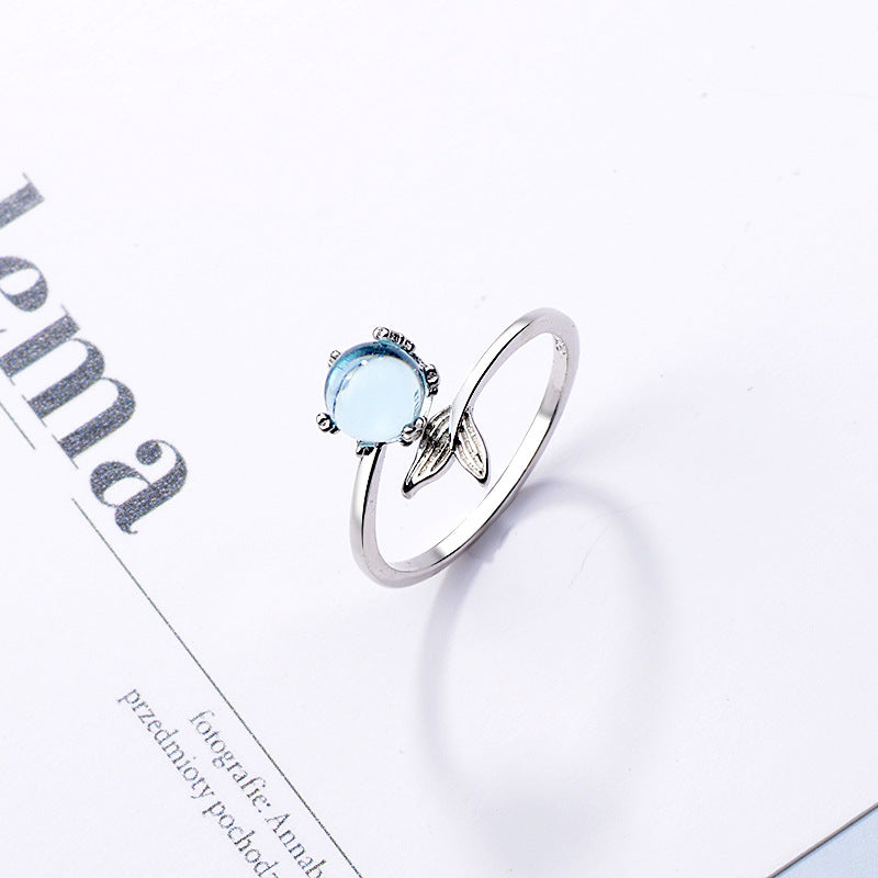 Verstellbarer Ring für Damen, Hochzeit, Verlobung, versilbert, Fingerring, Schmuck, stilvolles Persönlichkeitsdesign, Meerjungfrau