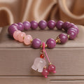 Pulsera de cuentas de ábaco de cristal de jade malva estilo chino