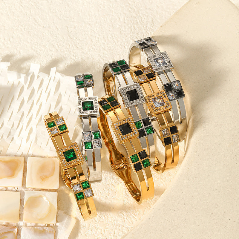 Pulsera de Lujo Bañada en Oro de 18K de Acero de Titanio de Cuerpo Entero