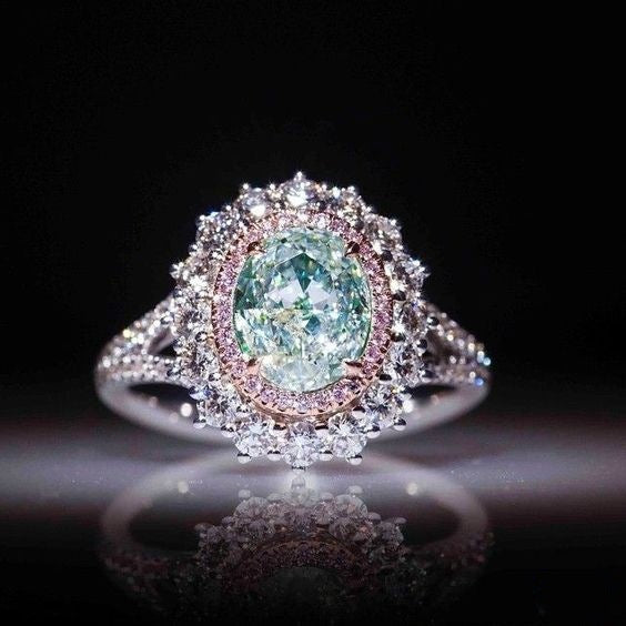Damenmode blauer Kristall-Diamantring