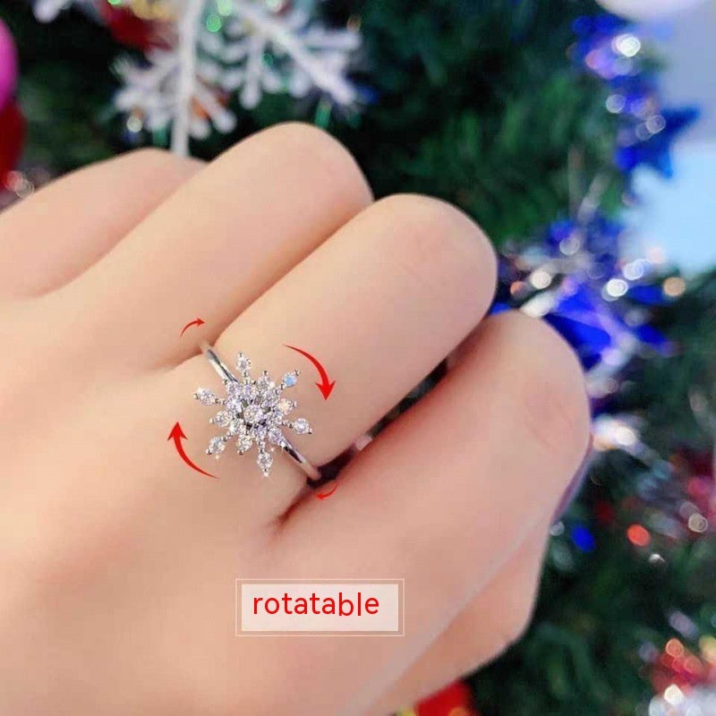 Anillo giratorio con temperamento de copo de nieve rotatorio