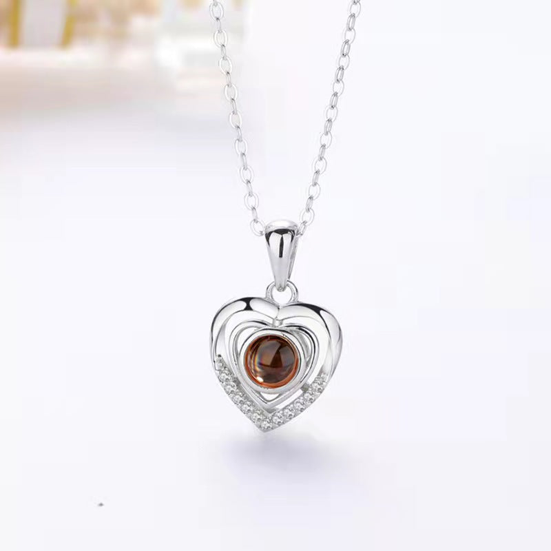 Collar de la Memoria del Amor Cadena Femenina para Clavícula