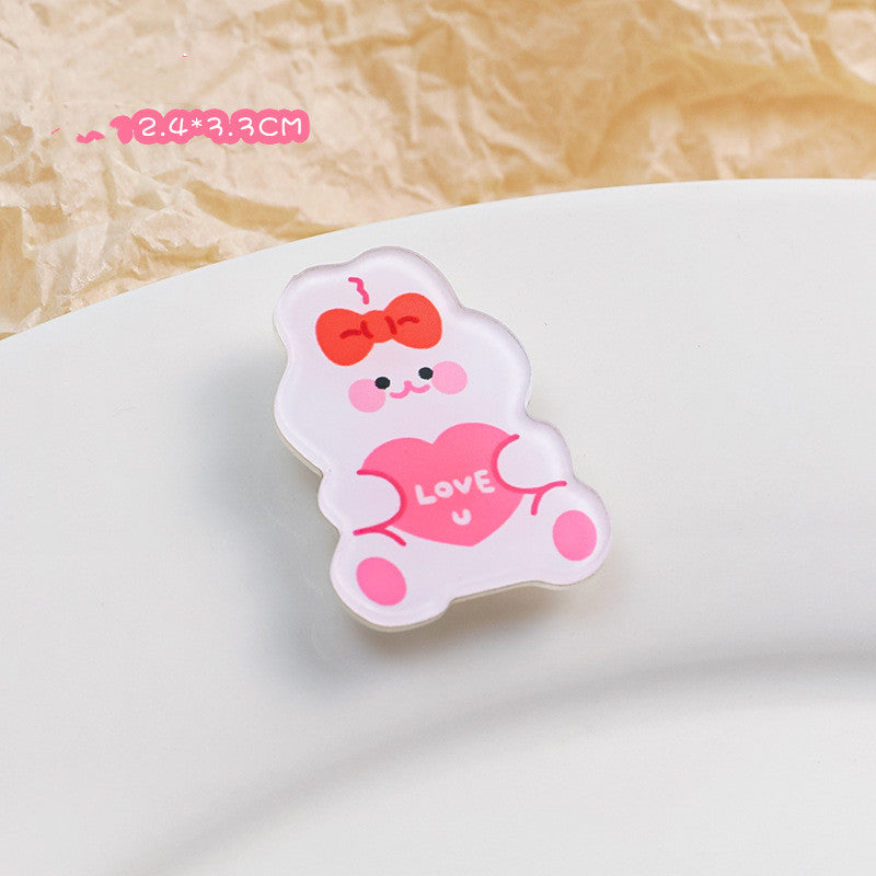 Cartoon Acryl Brosche Süße Dekorative Accessoires
