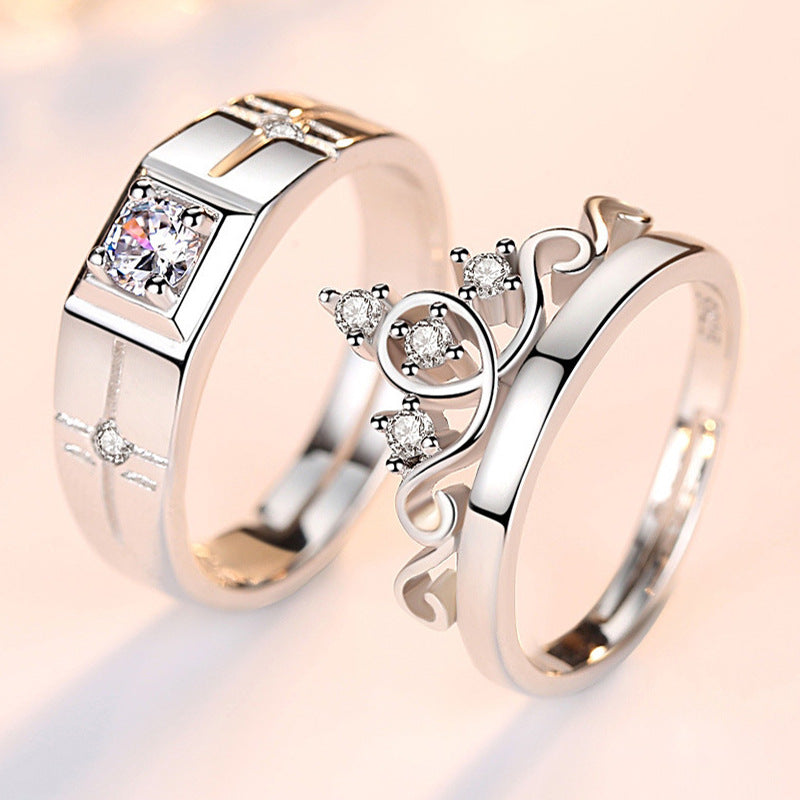 Anillos de apertura Simulación de boda Anillo de diamante