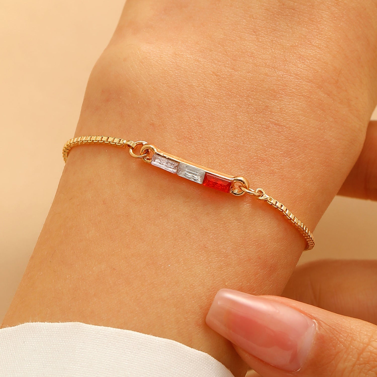 Pulsera de Amigas y Novias con Bloques de Color de Moda