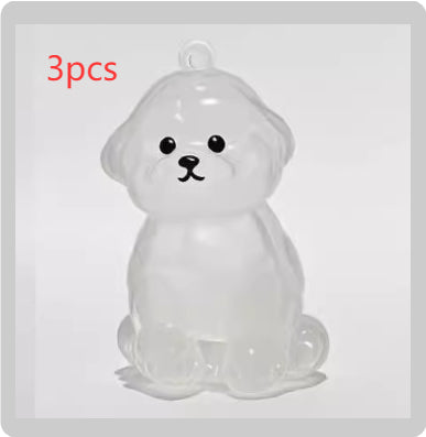 Llavero transparente para almacenamiento de pelo de mascota con colgante de bola peluda